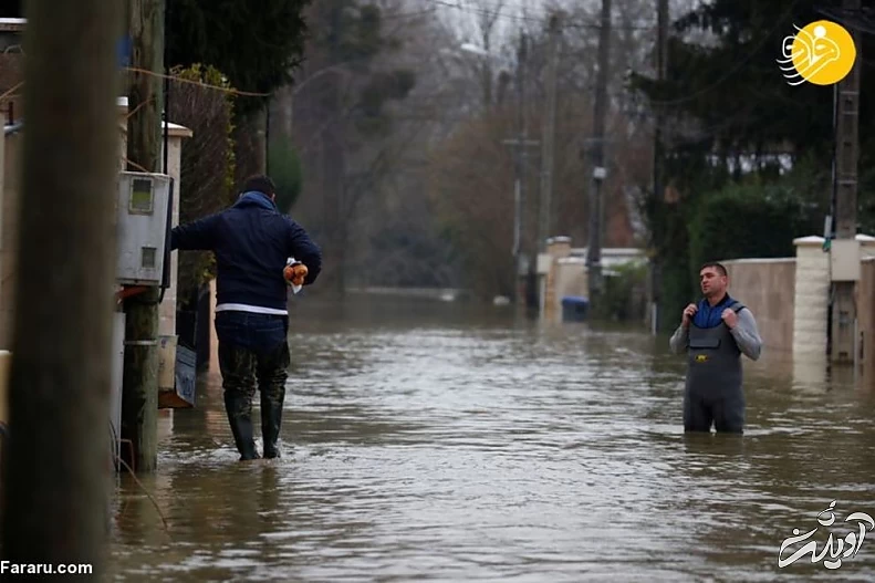 جاری شدن سیل در فرانسه + تصاویر